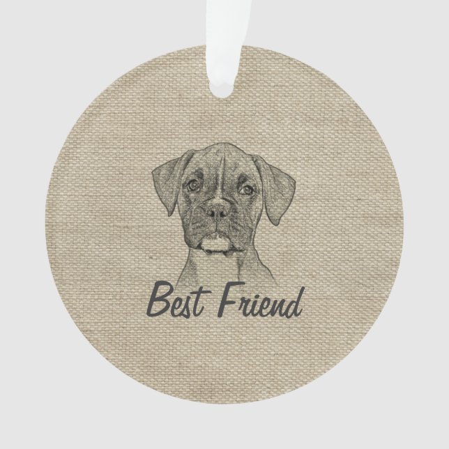 Phantastischer bezaubernder, trendiger Boxer Welpe Ornament (Vorderseite)
