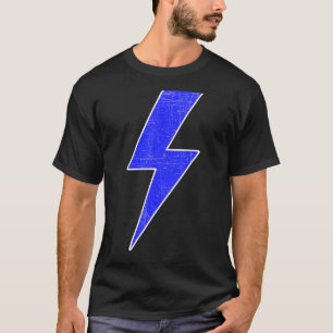 Phantastischer BLAU- und WEISSER Blitz nach hinten T-Shirt