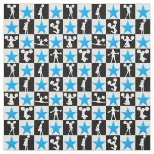 PHANTASTISCHER BLAUE STAR CHEERLEADER FABRIC STOFF