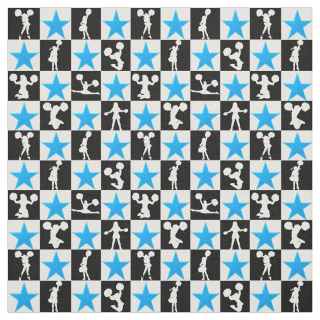 PHANTASTISCHER BLAUE STAR CHEERLEADER FABRIC STOFF (Muster)