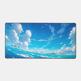 Phantastischer blauer Himmel und Meer Schreibtischunterlage