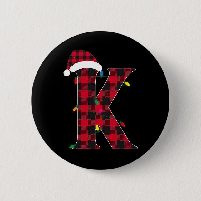 Phantastischer Buchstabe K Anfangsname Buffalo Kar Button (Vorderseite)