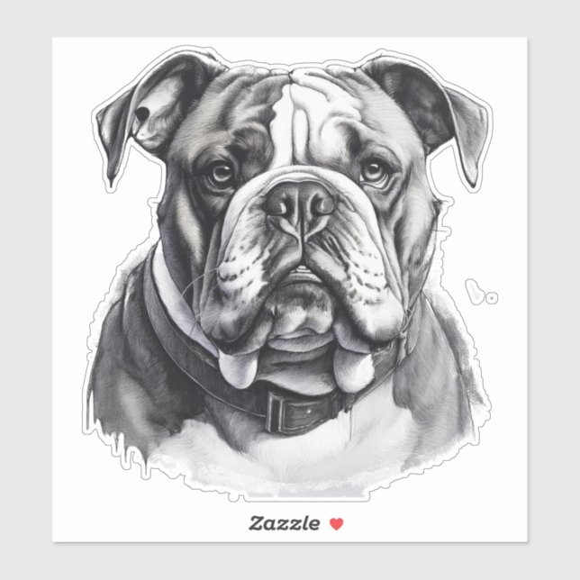 Phantastischer Bulldogsticker Aufkleber (Blatt)