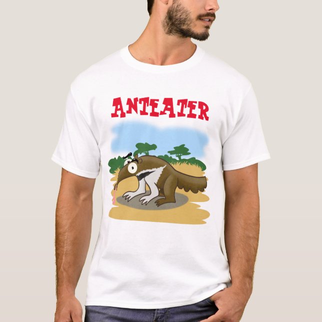 Phantastischer Cartoon Anteater T-Shirt (Vorderseite)