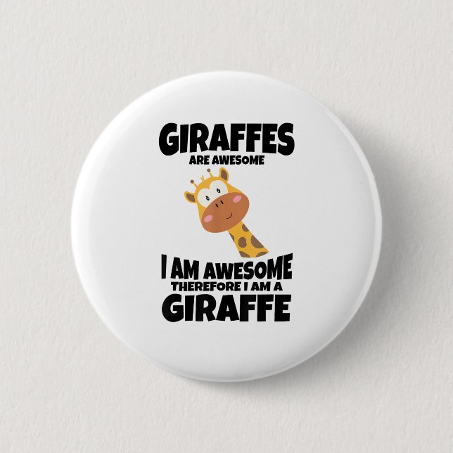 Phantastischer Cartoon Ich bin ein Giraffe-Shirt f Button (Vorderseite)