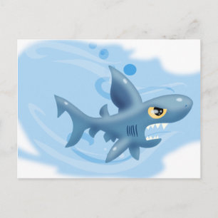 Phantastischer Cartoon Shark Postkarte