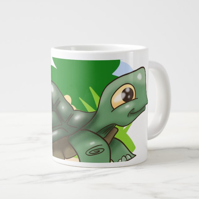 Phantastischer Cartoon Turtle Jumbo-Tasse (Vorderseite Rechts)