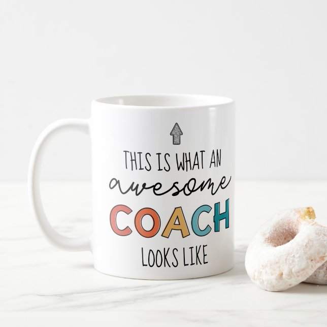 Phantastischer Coach | Bester Coach je | Funny Coa Kaffeetasse (Mit Donut)