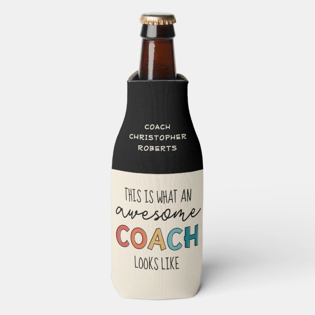 Phantastischer Coach | Personalisiert Best Coach E Flaschenkühler (Flaschenvorderseite)