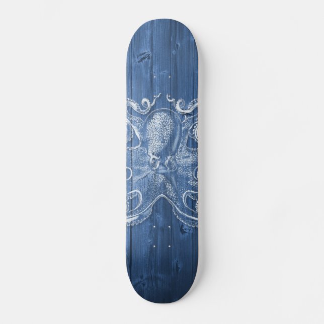 phantastischer cooler antiker Effekt Weißer Oktopu Skateboard (Vorderseite)