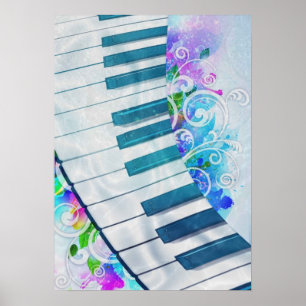 Phantastischer cooler kreisförmiger Piano-Lichtef Poster