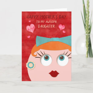 Phantastischer DAUGHTER Retro Gal Mother Day Karte