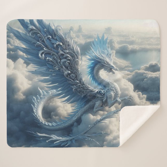 Phantastischer Drache umgeben von Wolken Sherpadecke (Vorderseite (Horizontal))