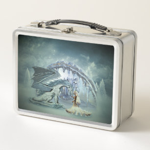 Phantastischer Eisdrache Metall Brotdose