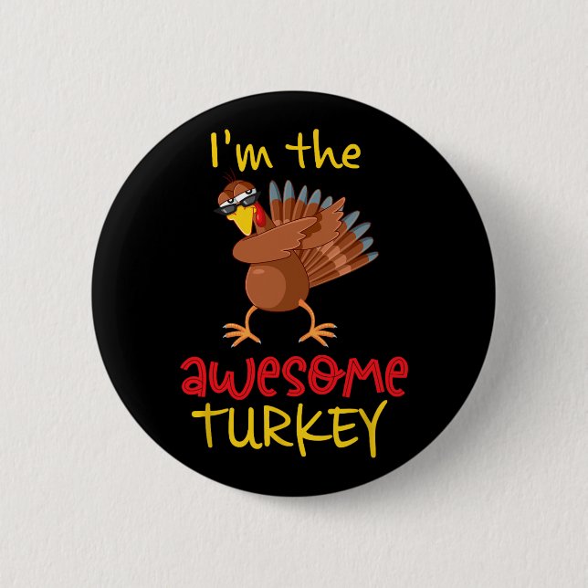 Phantastischer Erntedank der "Turkey Matching Fami Button (Vorderseite)