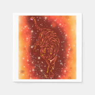 Phantastischer Feuertiger in der Galaxy Starry Nig Serviette