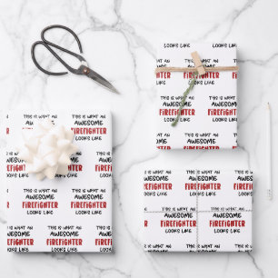 Phantastischer Feuerwehrmann Feuerwehrmann Geschenkpapier Set