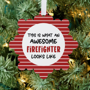 Phantastischer Feuerwehrmann Feuerwehrmann Ornament Karte