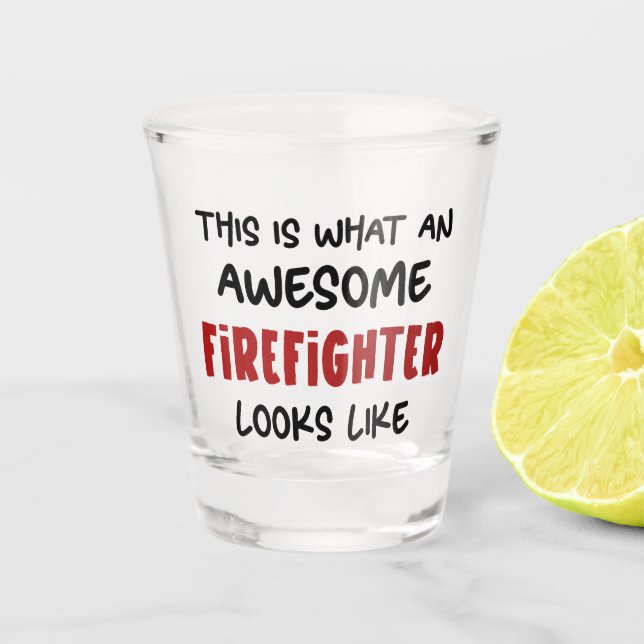 Phantastischer Feuerwehrmann Feuerwehrmann Schnapsglas (Vorderseite)