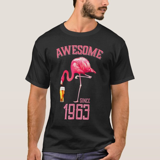 Phantastischer Flamingo Bird seit 1963 55. Birthda T-Shirt (Vorderseite)