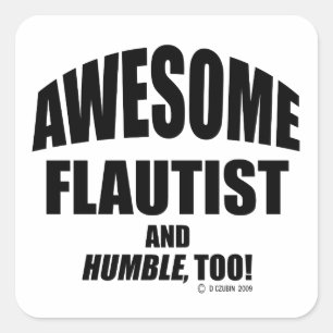 Phantastischer Flutist-Square-Sticker Quadratischer Aufkleber