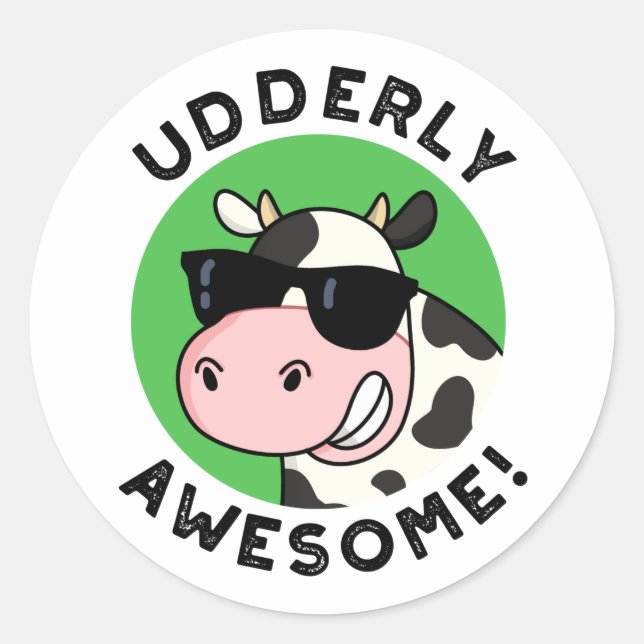 Phantastischer Funny Cow Puff Runder Aufkleber (Vorderseite)