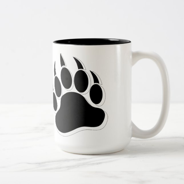 Phantastischer Gay Bear Paw B&W 3D-Effekt Zweifarbige Tasse (Rechts)