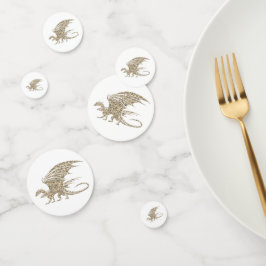Phantastischer Goldener Mosaikdrache Konfetti