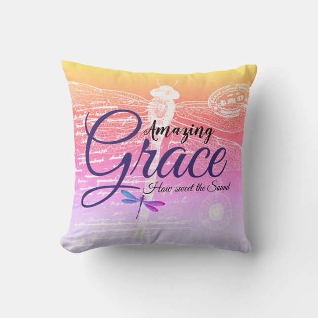 Phantastischer Grace-Dragonfly-Pastellverlauf Kissen (Vorderseite)