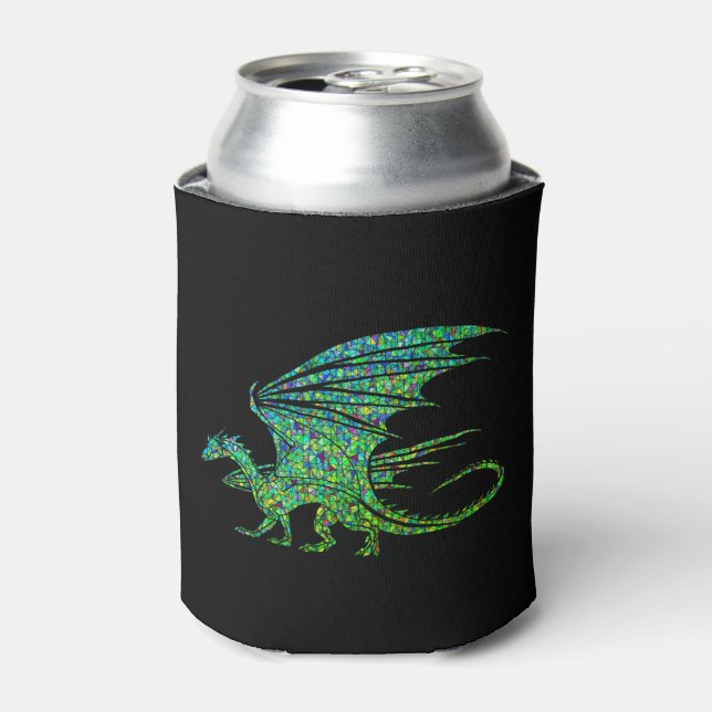 Phantastischer Green Dragon Mosaik Dosenkühler (Kanne Vorderseite)