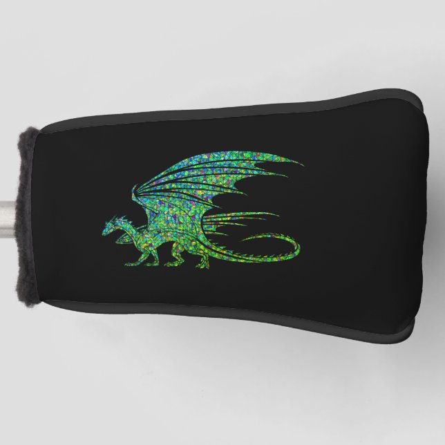 Phantastischer Green Dragon Mosaik  Golf Headcover (Vorderseite)