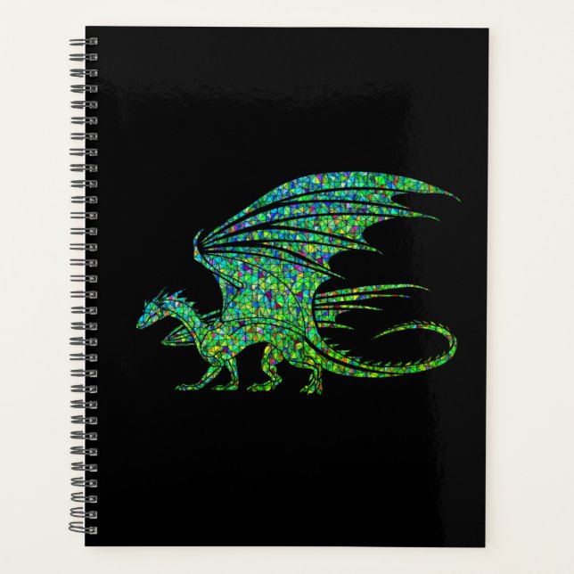 Phantastischer Green Dragon Mosaik Planer (Vorderseite)