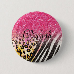 Phantastischer, gürteliger Leopardendruck, Zebrast Button