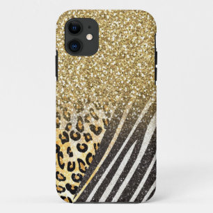 Phantastischer gürtiger Goldleopard und Zebradruck Case-Mate iPhone Hülle