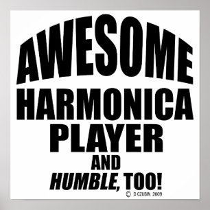 Phantastischer Harmonica Player Poster