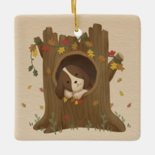 Phantastischer Herbst: Beagle Keramikornament