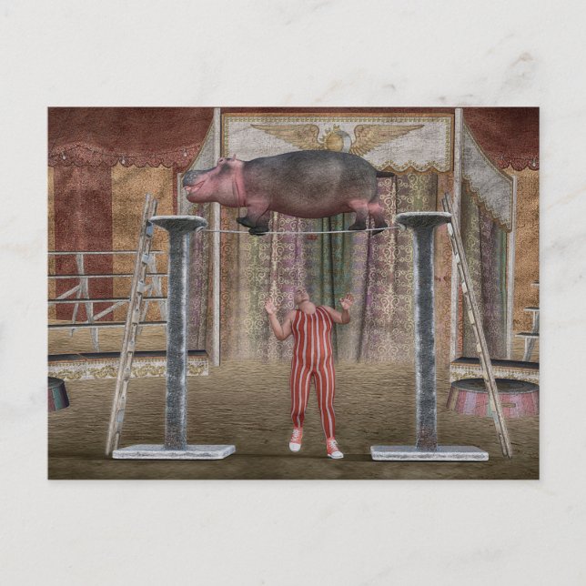 Phantastischer Hippopotamus Feiertagspostkarte (Vorderseite)