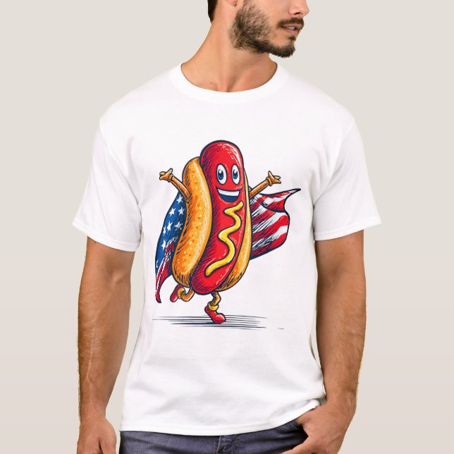 Phantastischer Hotdog in US-Farben T-Shirt (Vorderseite)