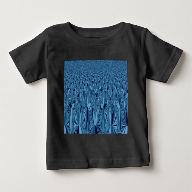 Phantastischer Iridescent Blue Kaleidoskop Art Baby T-shirt (Vorderseite)