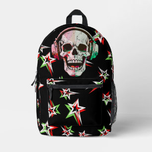 Phantastischer Jugendlicher-Gradientenschädel Neon Bedruckter Rucksack
