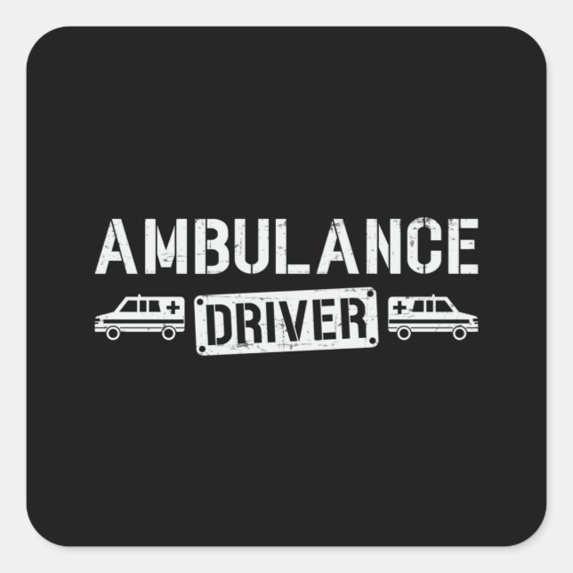 Phantastischer Krankenwagen paramedizinischer Notw Quadratischer Aufkleber (Vorderseite)