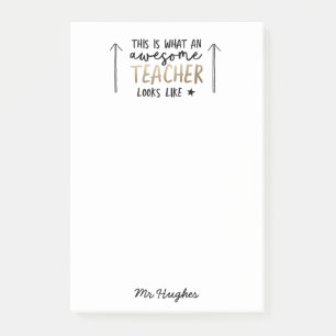 Phantastischer Lehrer - Geschenk für moderne Typog Post-it Klebezettel