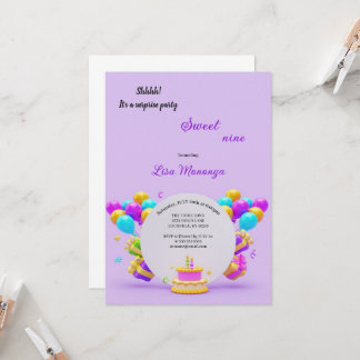 PHANTASTISCHER LILA GEBURTSTAG EINLADUNG
