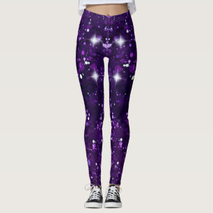 Phantastischer Lila Glitzer Leggings