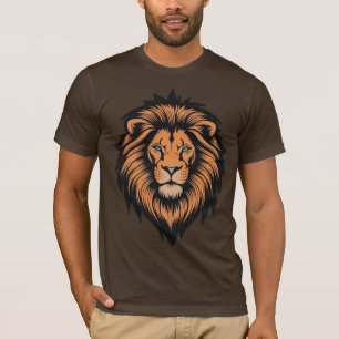 Phantastischer Lion Head Tattoo Style T - Shirt