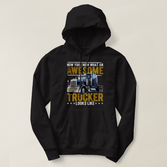 Phantastischer LKW Big Rig Sattelanhänger Hoodie (Design vorne)