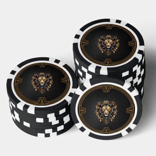 Phantastischer majestätischer Löwe Pokerchips (Stapel)