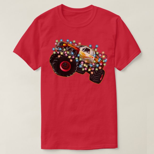 Phantastischer Monster-Lkw mit Weihnachtsbeleuchtu T-Shirt (Design vorne)