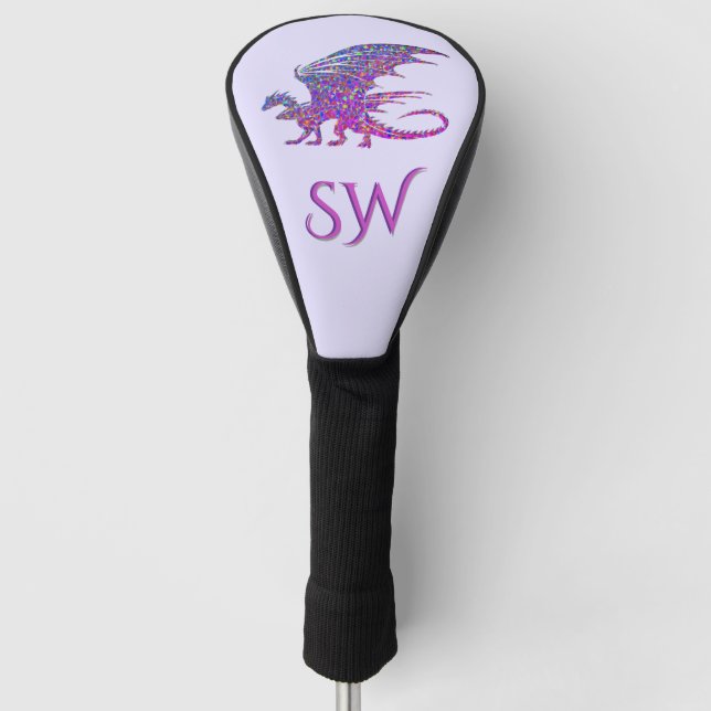 Phantastischer Mosaik Dragon Lila Golf Headcover (Vorderseite)