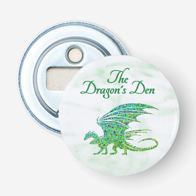 Phantastischer Mosaik Grüner Drache Persönlich Flaschenöffner (Vorderseite)